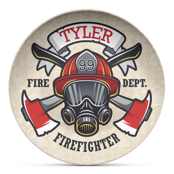 Custom Firefighter Microwave Safe Plastic Plate - Composite Polymer (Personalized)