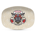 Firefighter Plastic Platter - Microwave & Oven Safe Composite Polymer (Personalized)