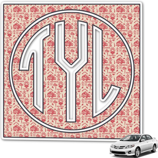 Custom Firefighter Monogram Car Decal (Personalized)