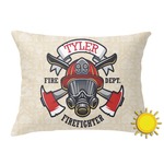 Firefighter Outdoor Throw Pillow (Rectangular) (Personalized)