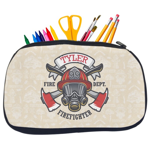 Custom Firefighter Neoprene Pencil Case - Medium w/ Name or Text