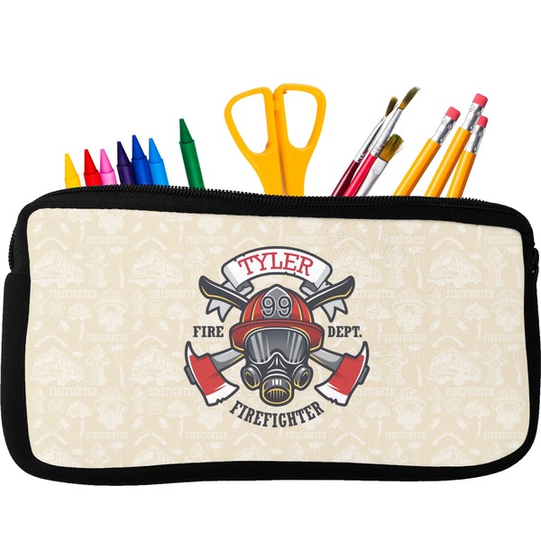 Custom Firefighter Neoprene Pencil Case - Small w/ Name or Text