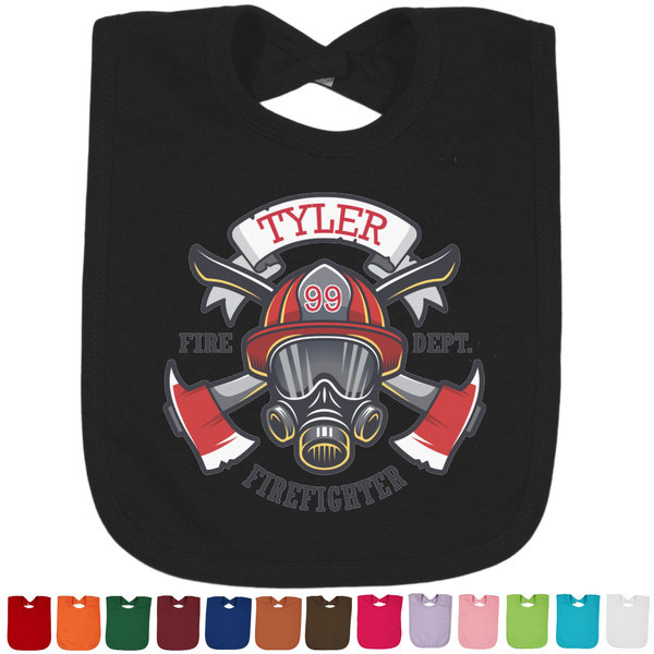Custom Firefighter Cotton Baby Bib (Personalized)