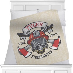 Firefighter Minky Blanket - 40"x30" - Double Sided (Personalized)