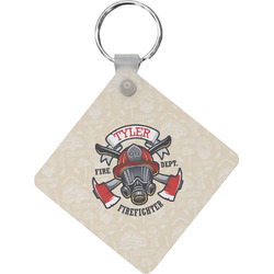 Firefighter Diamond Plastic Keychain w/ Name or Text