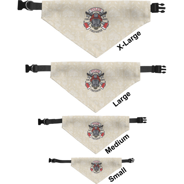 Firefighter Career Pet Bandana Sizes