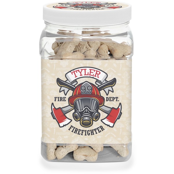 Custom Firefighter Dog Treat Jar (Personalized)
