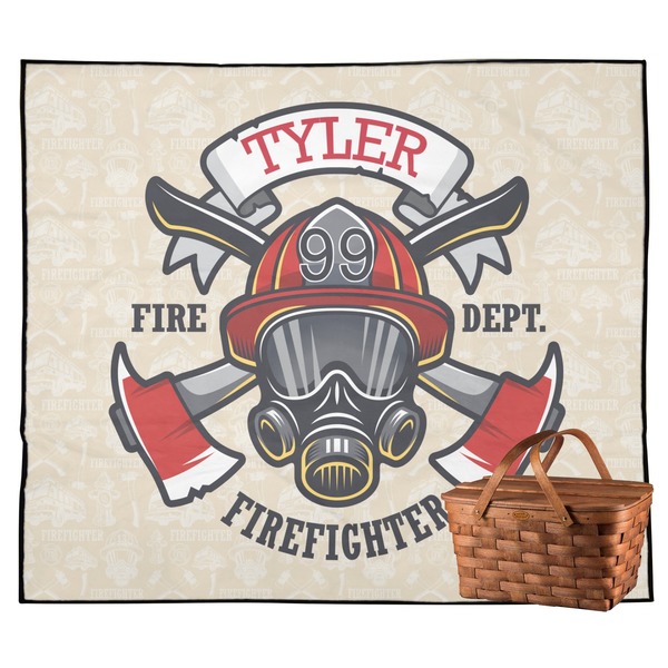 Custom Firefighter Outdoor Picnic Blanket (Personalized)