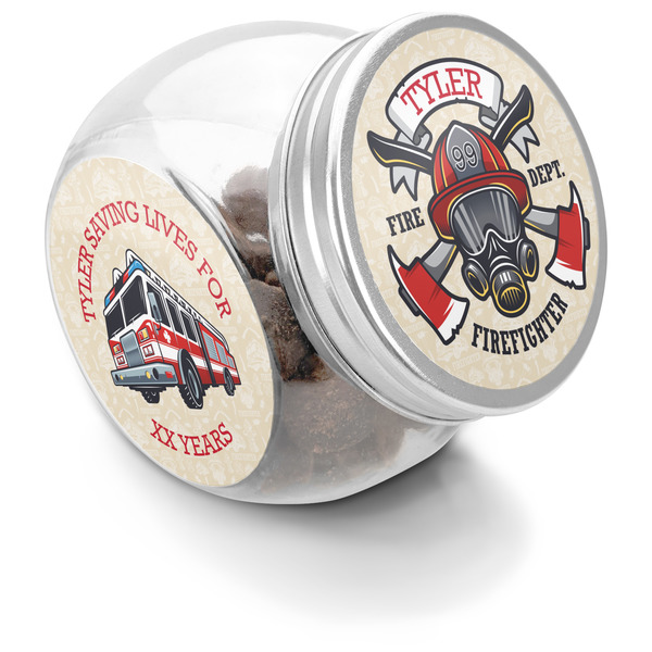 Custom Firefighter Puppy Treat Jar (Personalized)