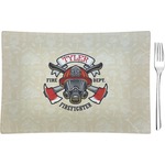 Firefighter Rectangular Glass Appetizer / Dessert Plate - Single or Set (Personalized)