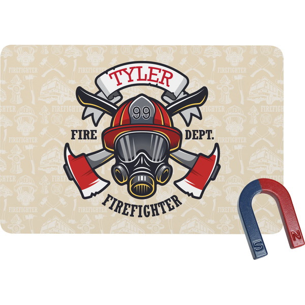 Custom Firefighter Rectangular Fridge Magnet (Personalized)
