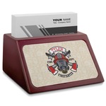 Firefighter Red Mahogany Business Card Holder (Personalized)