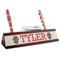 Firefighter Career Red Mahogany Nameplates with Business Card Holder - Angle