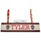 Firefighter Career Red Mahogany Nameplates with Business Card Holder - Straight