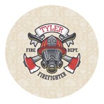 Firefighter Round Decal - Large (Personalized)