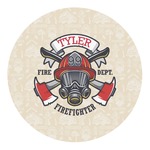 Firefighter Round Decal - Medium (Personalized)