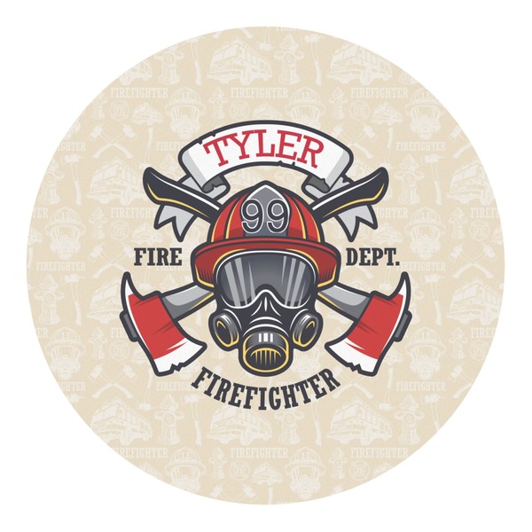 Custom Firefighter Round Decal - Small (Personalized)