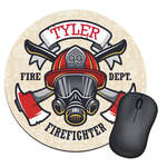 Firefighter Round Mouse Pad (Personalized)
