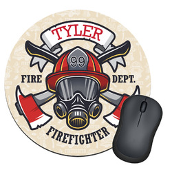 Firefighter Round Mouse Pad (Personalized)
