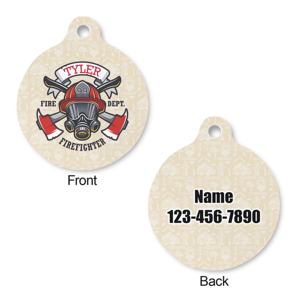 Firefighter Career Round Pet Tag - Front & Back