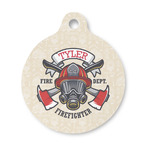 Firefighter Round Pet ID Tag (Personalized)
