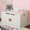 Firefighter Career Round Wall Decal on Toy Chest