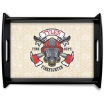 Firefighter Black Wooden Tray - Large (Personalized)