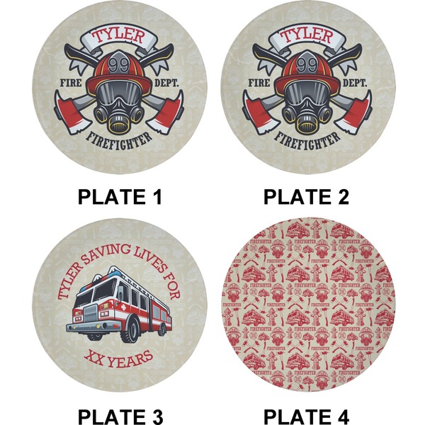 Firefighter Career Set of Appetizer / Dessert Plates (Approval)