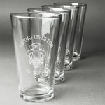 Firefighter Pint Glasses - Engraved (Set of 4) (Personalized)