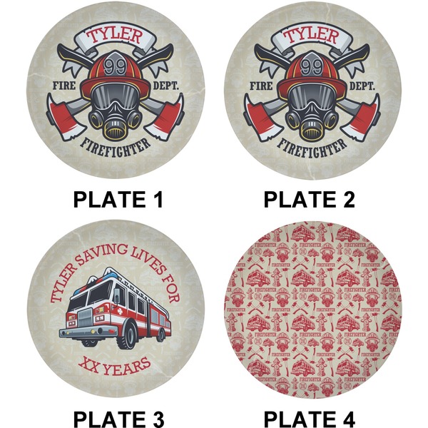 Firefighter Career Set of Lunch / Dinner Plates (Approval)