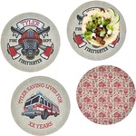Firefighter Set of 4 Glass Lunch / Dinner Plate 10" (Personalized)