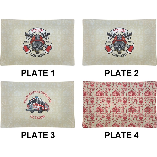 Firefighter Career Set of Rectangular Dinner Plates (Approval)