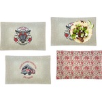 Firefighter Set of 4 Glass Rectangular Lunch / Dinner Plate (Personalized)