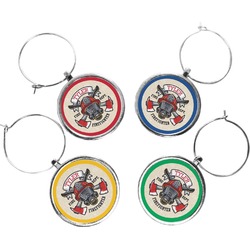 Firefighter Wine Charms (Set of 4) (Personalized)
