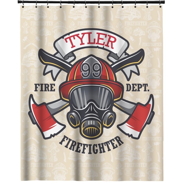 Custom Firefighter Extra Long Shower Curtain - 70"x84" (Personalized)