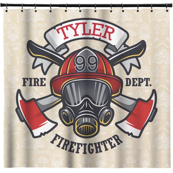 Custom Firefighter Shower Curtain - 71" x 74" (Personalized)
