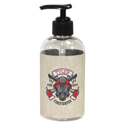 Firefighter Plastic Soap / Lotion Dispenser (8 oz - Small - Black) (Personalized)