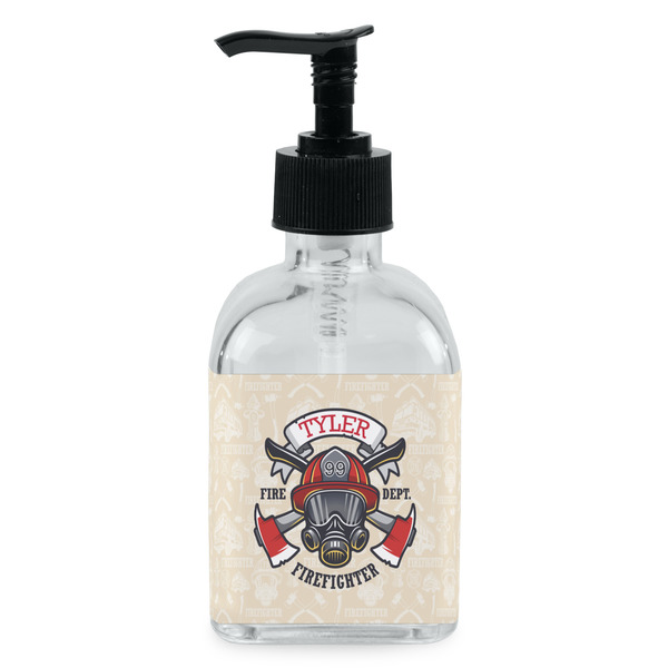 Custom Firefighter Glass Soap & Lotion Bottle - Single Bottle (Personalized)