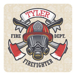 Firefighter Square Decal - XLarge (Personalized)