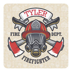 Firefighter Square Decal - Large (Personalized)