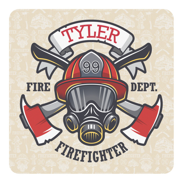 Custom Firefighter Square Decal - Medium (Personalized)