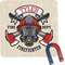 Firefighter Square Fridge Magnet (Personalized)