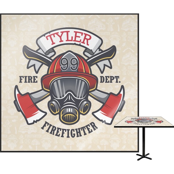 Custom Firefighter Square Table Top - 24" (Personalized)