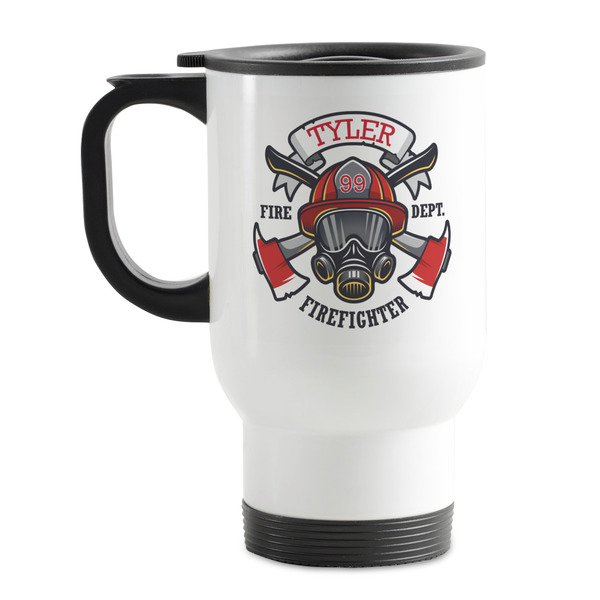 Custom Firefighter Stainless Steel Travel Mug with Handle