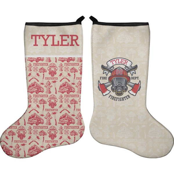 Custom Firefighter Holiday Stocking - Double-Sided - Neoprene (Personalized)