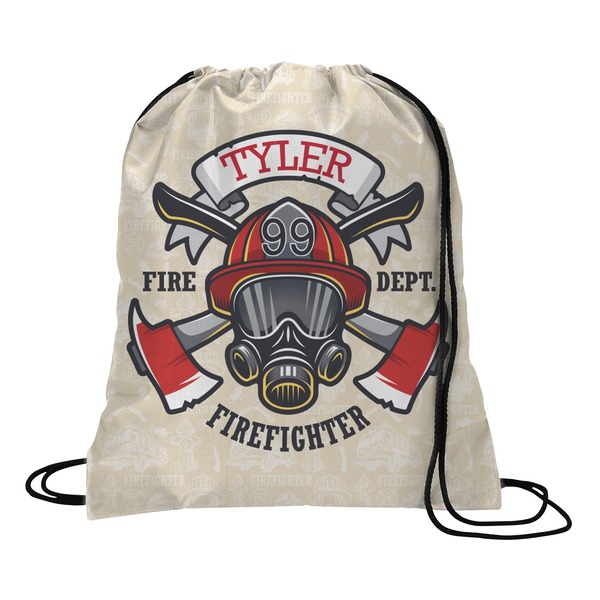Custom Firefighter Drawstring Backpack - Medium (Personalized)