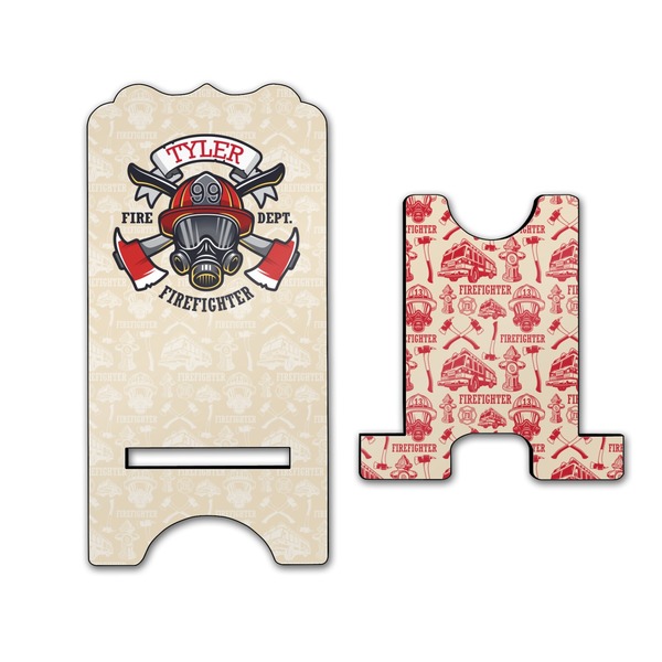Firefighter Career Stylized Phone Stand - Front & Back - Large