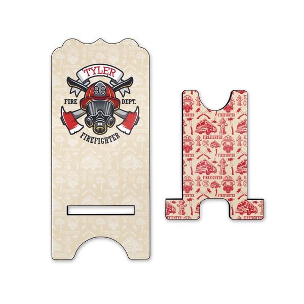 Firefighter Career Stylized Phone Stand - Front & Back - Small