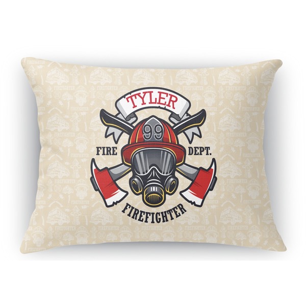 Custom Firefighter Rectangular Throw Pillow Case - 12"x18" (Personalized)