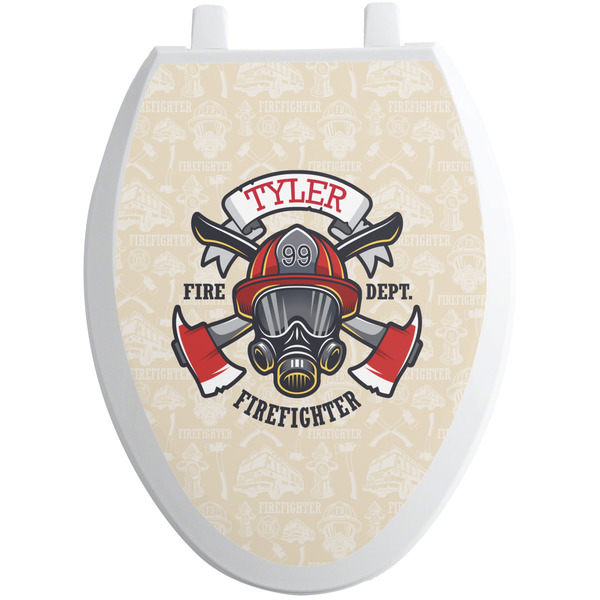 Custom Firefighter Toilet Seat Decal - Elongated (Personalized)